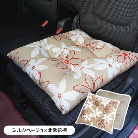 シートクッション 45 45cm 車 座布団 洗える かわいい おしゃれ 日本製 花 北欧花柄 かわいいカー用品 カー雑貨のお店 ココトリコ