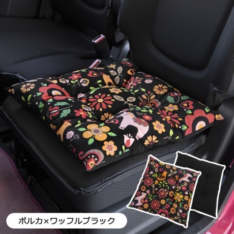 シートクッション 洗える 45 45cm 座布団 かわいい おしゃれ 日本製 花 動物 ポルカ柄 かわいいカー用品 カー雑貨のお店 ココトリコ